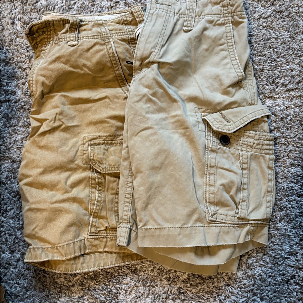 Hollister and American Eagle Men's Beige Cargo Shorts